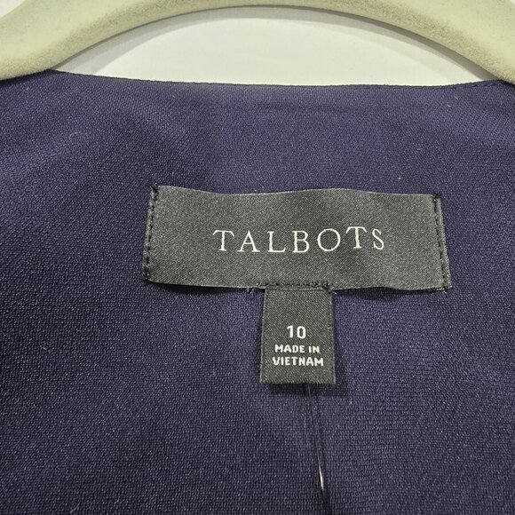 Talbots Women’s Easy Travel Collarless Blazer Navy Size 10 NWT - Picture 12 of 16